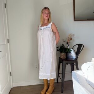 Celestial Dreams White Cotton Lace Nightgown Dress L/G